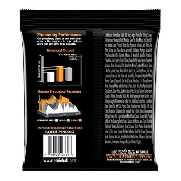 Ernie Ball Hybrid Slinky 2733 Cobalt Bass Guitar Strings 45-105 back of pack