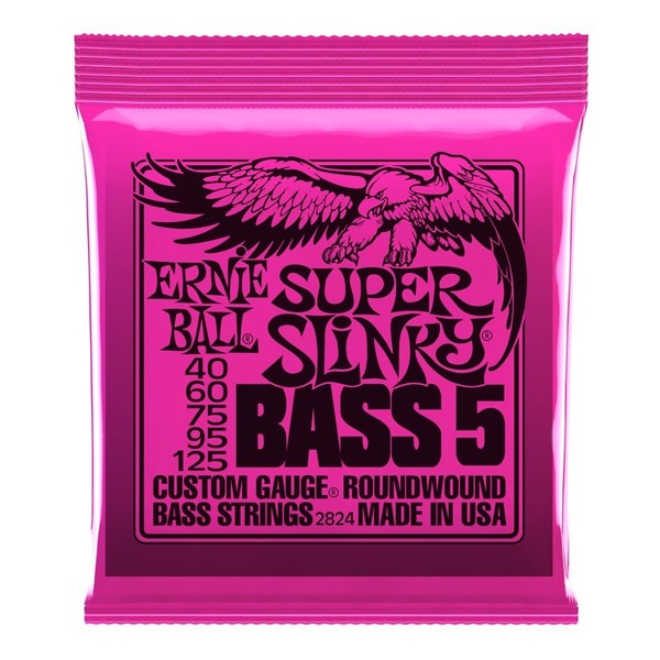 Ernie Ball Super Slinky 2824 Nickel Bass 5 String 40-125 front of pack