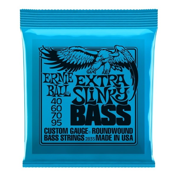 Ernie Ball Extra Slinky 2835 Nickel Bass Guitar Strings 40-95 front of pack