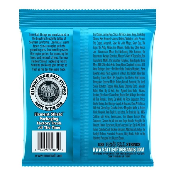 Ernie Ball Extra Slinky 2835 Nickel Bass Guitar Strings 40-95 back of pack