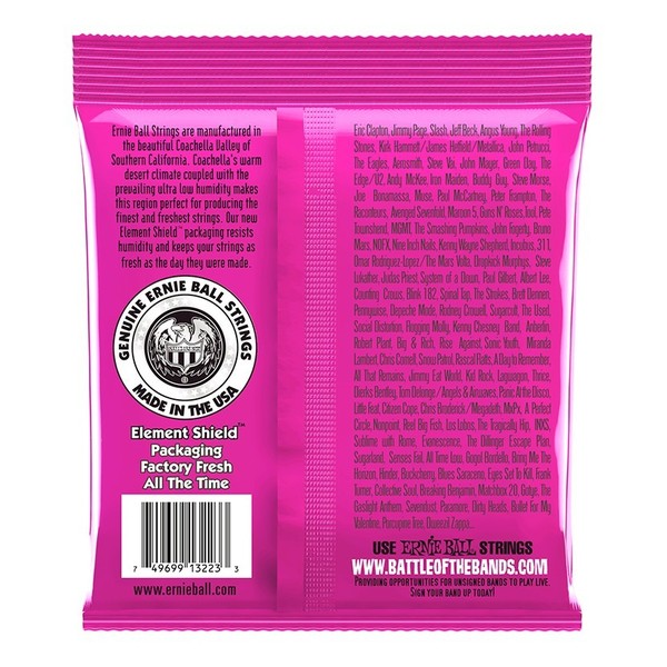 Ernie Ball Super Slinky Electric Guitar Strings, 3 Pack (9 - 42) back of pack