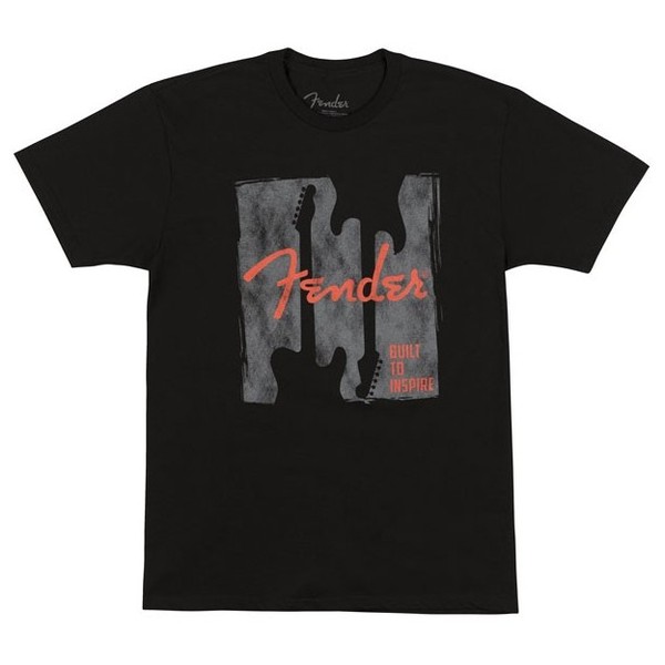 Fender Built To Inspire Mens Tee, Black, Medium Front