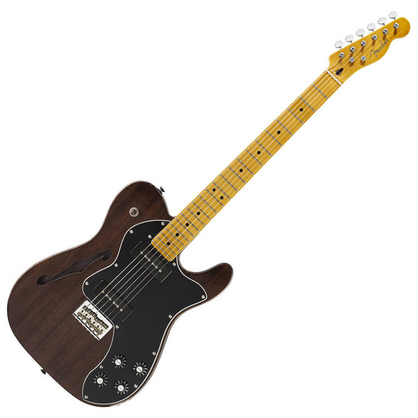 Fender Modern Player Telecaster Thinline Deluxe, Black Transparent