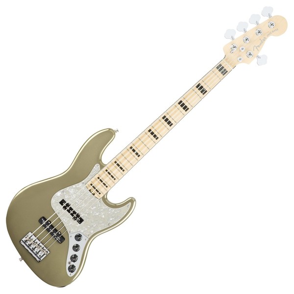 Fender American Elite Jazz V Bass Guitar, MN, Champagne