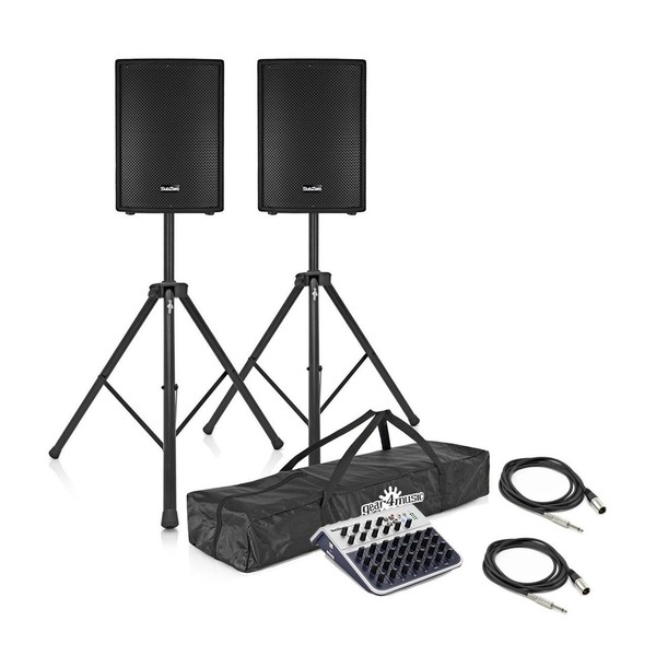 SubZero 700W 12" Active PA System with Stands and Mixer