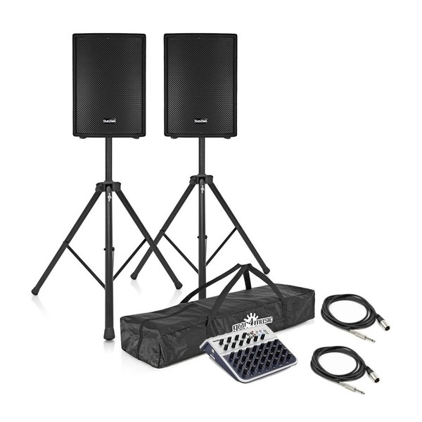 SubZero 800W 15" Active PA System with Stands and Mixer