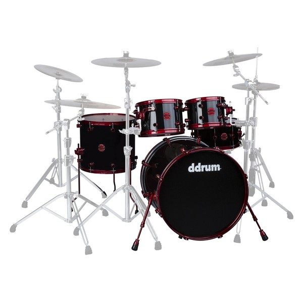 DDrum Reflex RED 5pc 22" Shell Pack, Black with Red Hardware