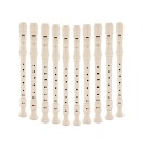 White Descant Recorder with Cleaning Rod by Gear4music, Pack of 10