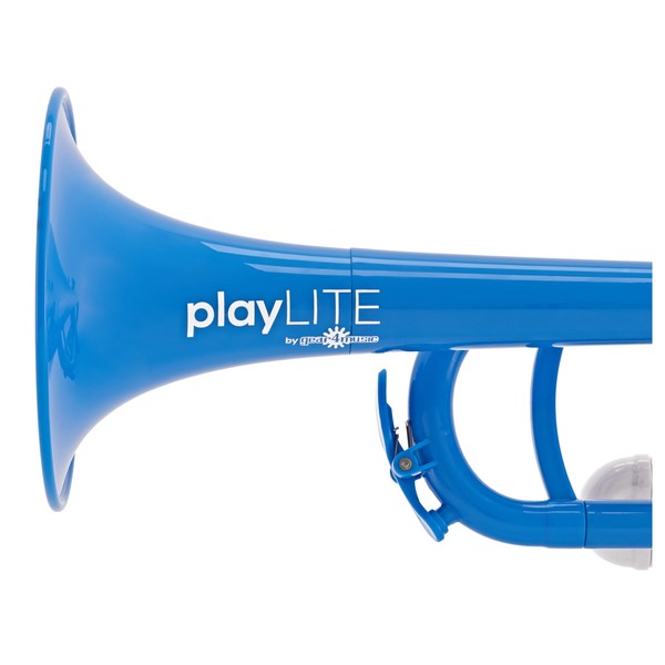 playLITE Hybrid Trumpet by Gear4music, Blue + Music Stand & Mute