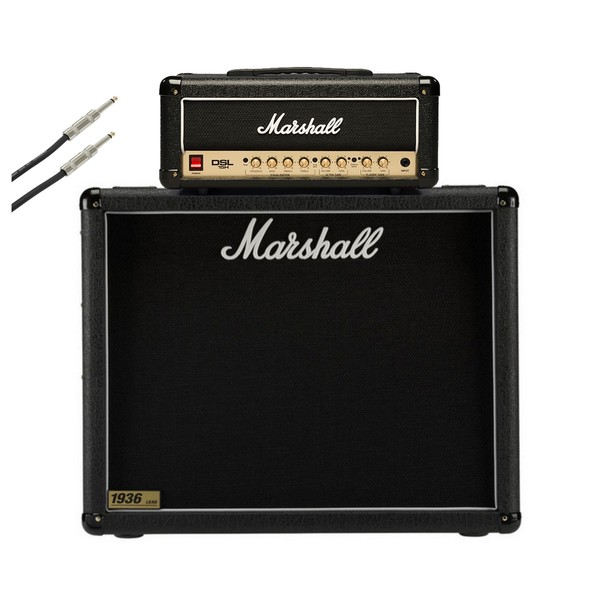 Marshall DSL15H DSL Series with 1936 2x12 Cab and speaker cable