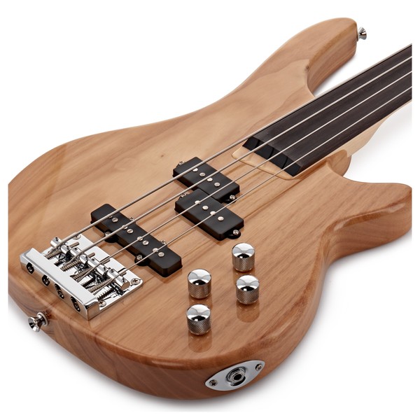 Chicago Fretless Bass Guitar + 15w Amp Pack by Gear4music, Natural body