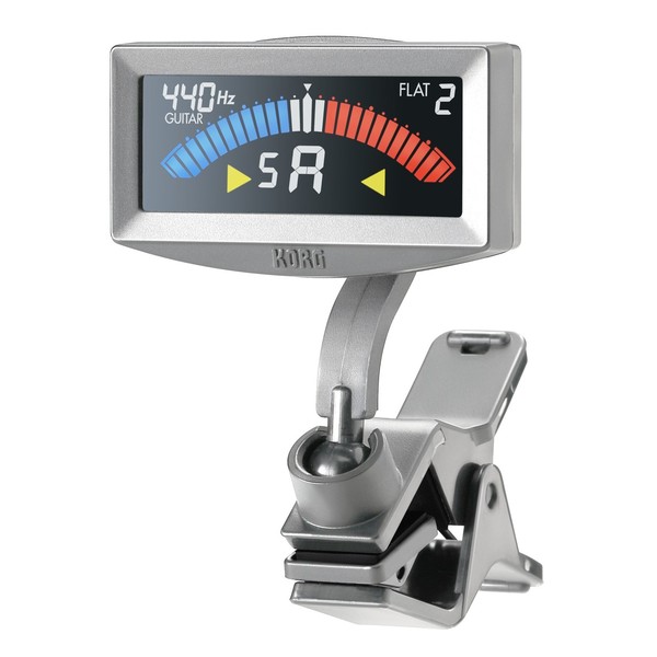 Korg PitchCrow-G Clip On Tuner, Metallic Silver