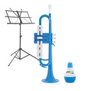 playLITE Hybrid Trumpet Beginner Pack by Gear4music, Blue