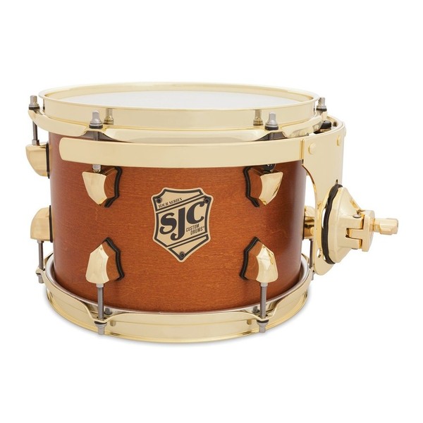 SJC Drums Tour Series 10'' x 7'' Rack Tom, Golden Ochre w/ Brass HW