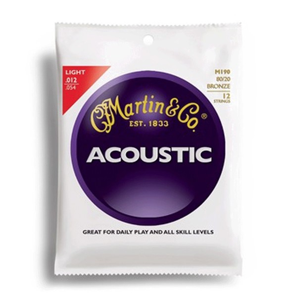 Martin M190 80/20 Bronze Strings, 12 String, Light