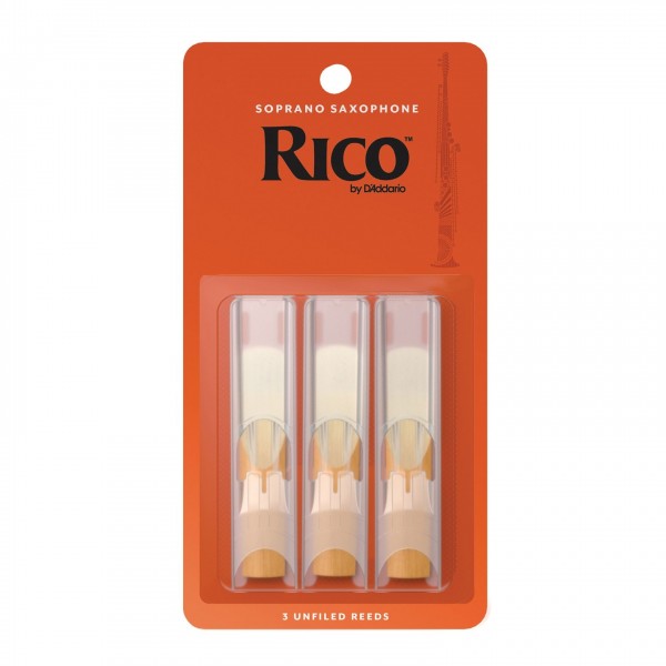 Rico by D'Addario Soprano Saxophone Reeds, 3 (3 Pack)