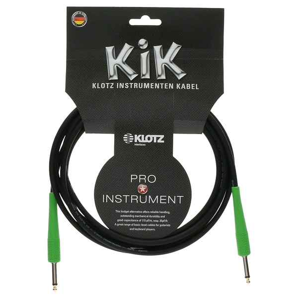 Klotz KIKC Green Instrument Cable, 1.5m