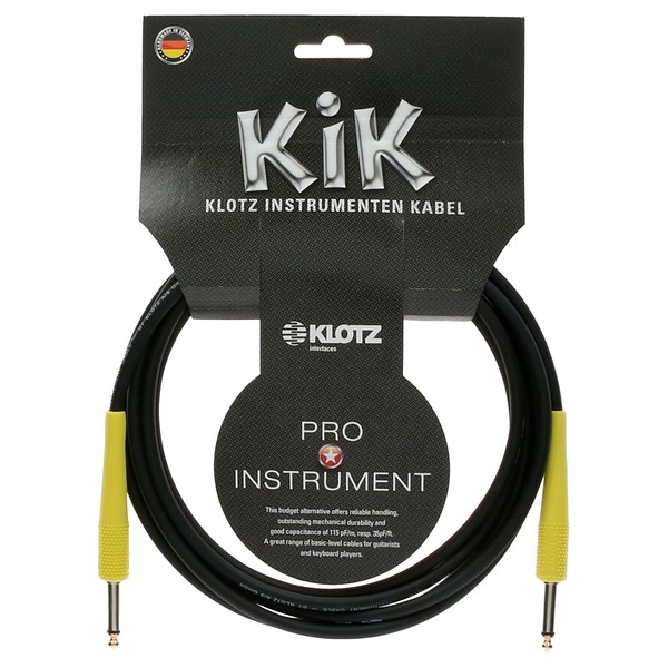 Klotz KIKC Yellow Instrument Cable, 1.5m