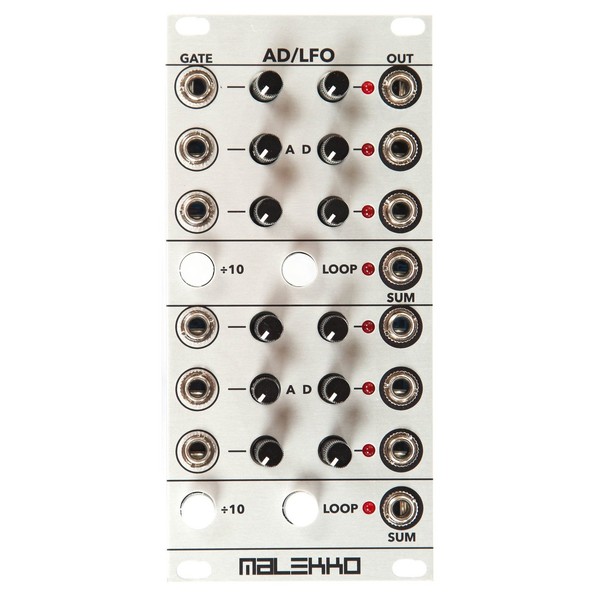 Malekko AD/LFO 12hp 6-Channel Envelope & LFO Generator For Video - Front