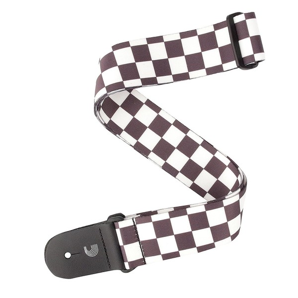 Planet Waves Large Checkerboard Guitar Strap, Black & White