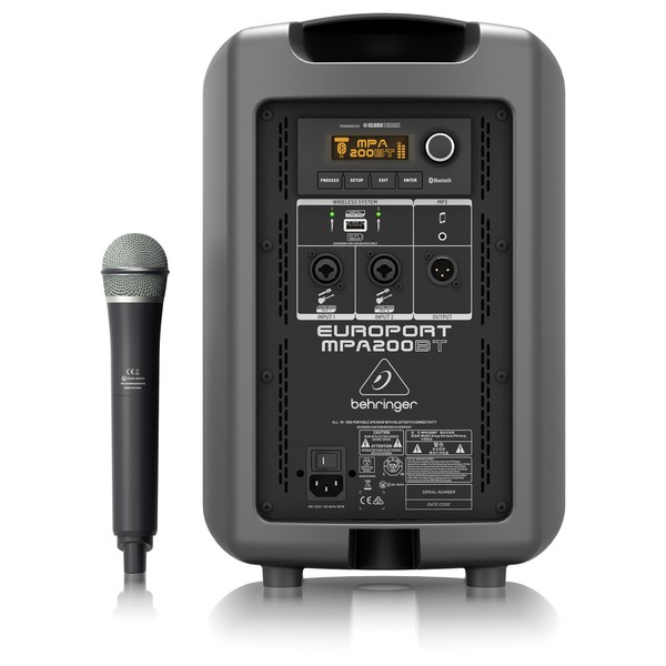 Behringer Europort MPA200BT Portable Speaker - Back View