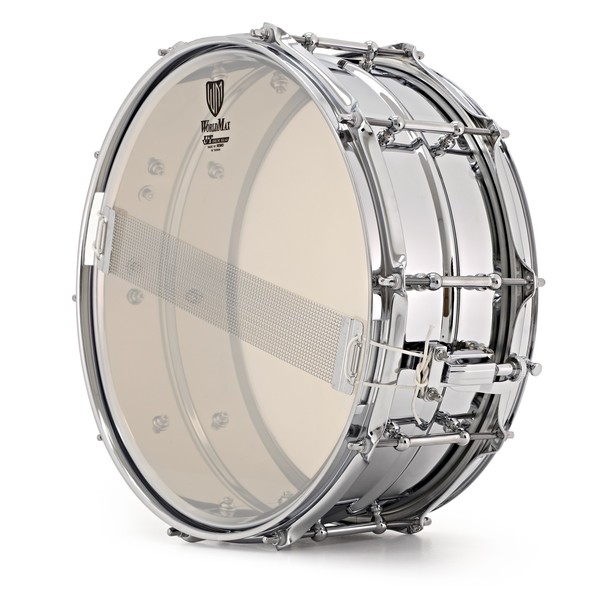 WorldMax 14'' x 5.5'' Beaded Chrome Over Steel Snare Drum, Chrome HW