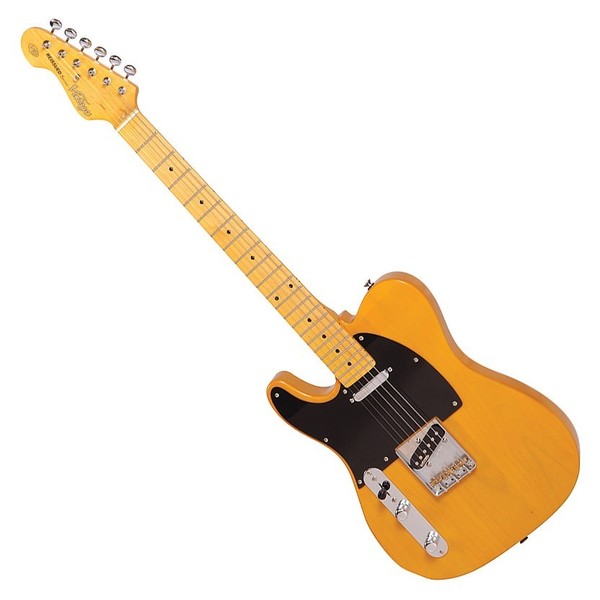 Vintage Reissued V52 Left Handed Electric Guitar, Butterscotch