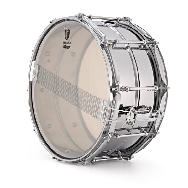 WorldMax 14'' x 6.5'' Beaded Chrome Over Steel Snare Drum, Chrome HW