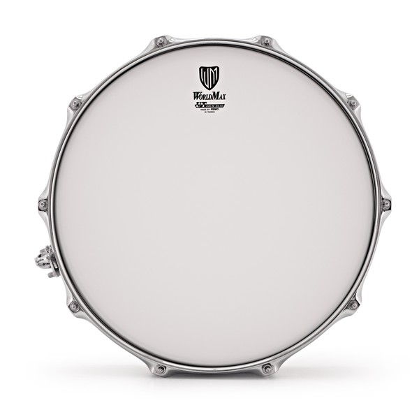 WorldMax 14'' x 6.5'' Beaded Chrome Over Steel Snare Drum, Chrome HW