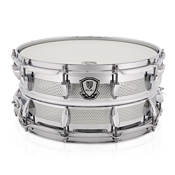 WorldMax 14'' x 6.5'' Micro Air Vents Steel Snare Drum, Chrome HW