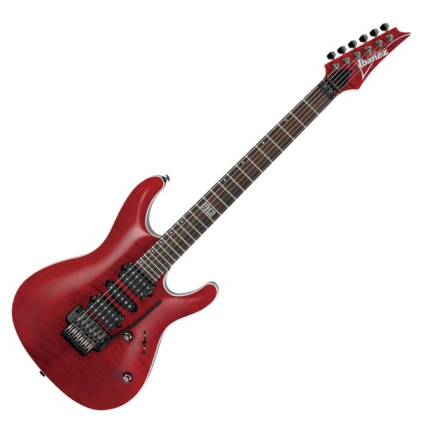 Ibanez KIKO100 Kiko Loureiro Prestige, Trans Ruby Red front view