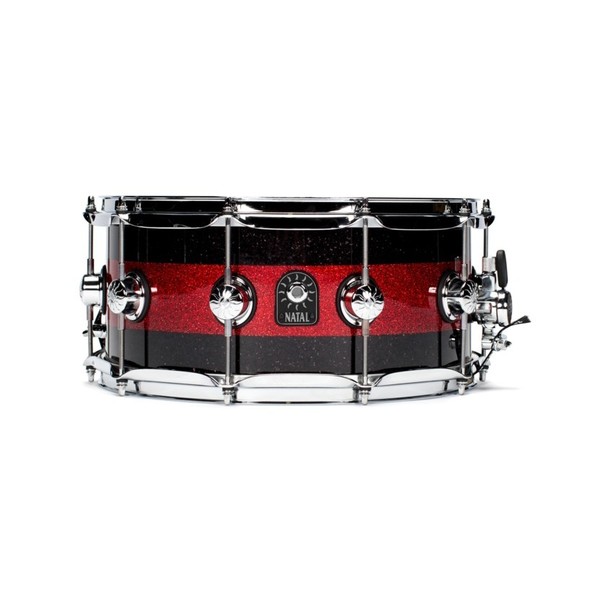 Natal Café Racer 14'' x 6.5'' Snare Drum, Black & Red Sparkle