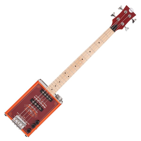Bohemian Oil Can Bass Guitar, Hot Sauce Front View
