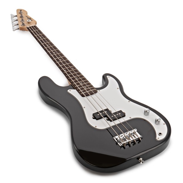 LA Short Scale Bass Guitar Black, 15W Bass Amp Pack