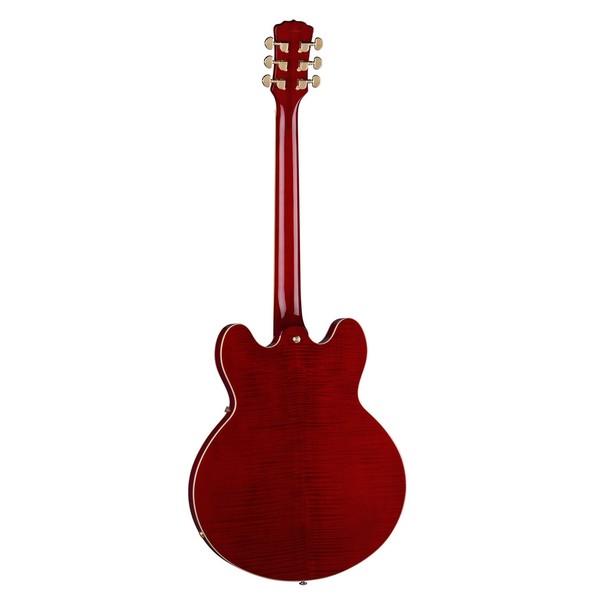 Luna Athena Semi Hollow Body Electric Guitar, Trans Cherry - back