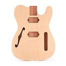 Guitarworks Solo-Cutaway Semi Hollow Electric Guitar Body, Mahogany/Basswood