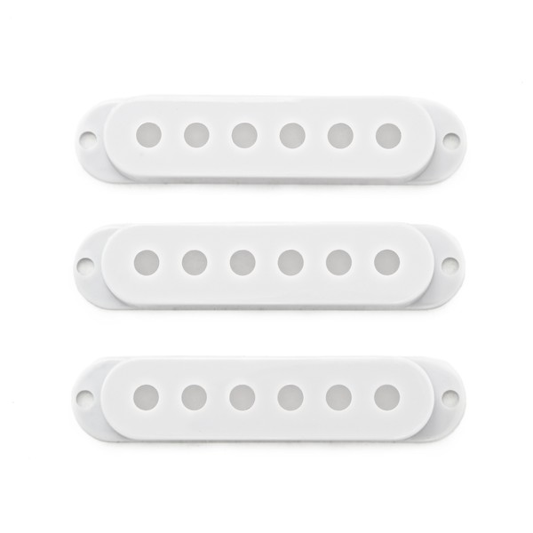 Guitarworks Single Coil Pickup Cover with Holes, White (Pack of 3)