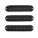 Guitarworks Single Coil Pickup Cover with Holes, Black (Pack of 3)