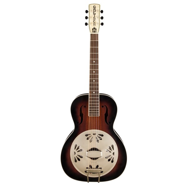 Gretsch G9240 Alligator Biscuit Roundneck Resonator, 2-Color Sunburst Front View