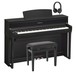 Yamaha CLP 675 Digital Piano Package, Satin Black