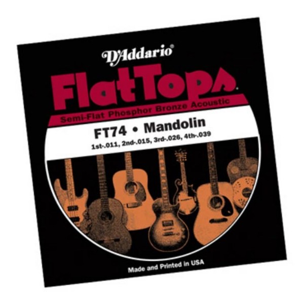 D'Addario FT74 Flat Tops Phosphor Bronze 11-39 Mandolin Strings