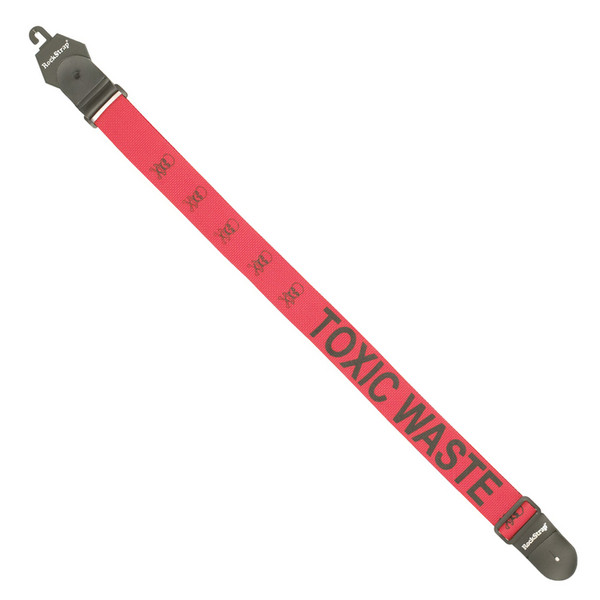 Nylon Rockstrap Toxic Waste Print Bass Guitar Strap, Red