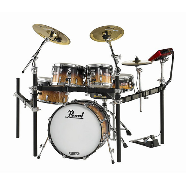 Pearl E-Pro Live Electronic Drum Kit with Brass Cymbals, Quilted Maple