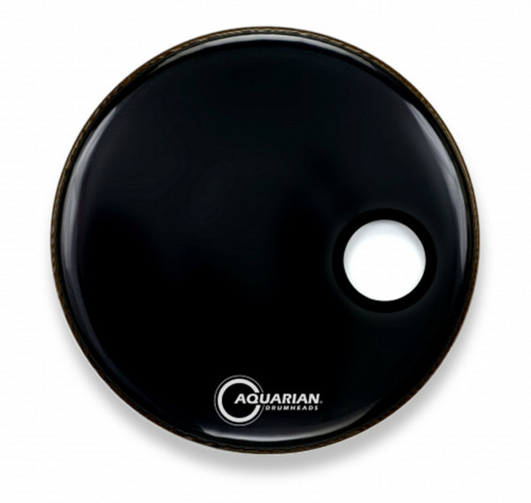 Aquarian Classic 18" Front Head with 4.25" Port, Black Gloss