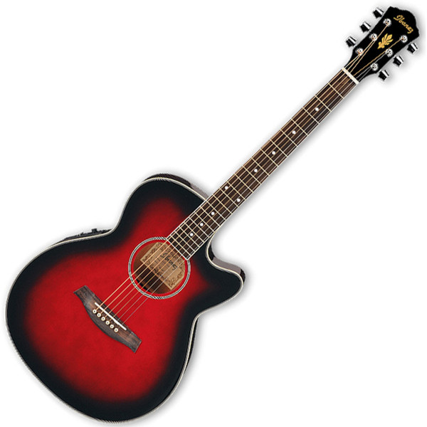 Ibanez AEG8E Acoustic Guitar, Trans Red