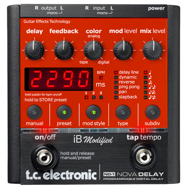 TC Electronic Nova Delay IB Dynamics Guitar Effects Pedal