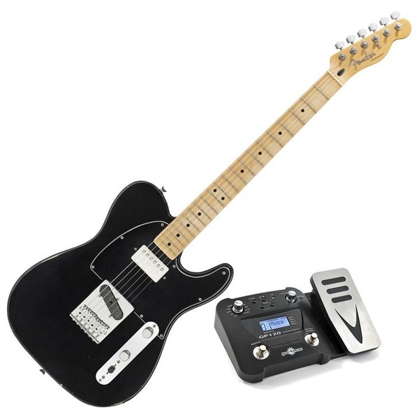 Fender Road Worn Player Telecaster, Maple FB, Black, Pedal Pack - main