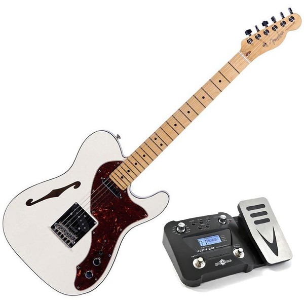 Fender American Modern Thinline Tele-bration Tele, White, Pedal Pack main