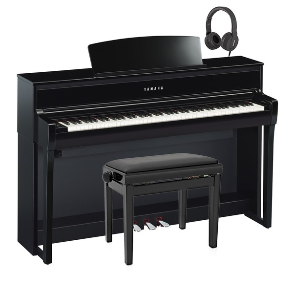 Yamaha CLP 675 Digital Piano Package, Polished Ebony