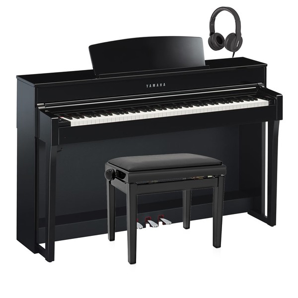 Yamaha CLP 645 Digital Piano Package, Polished Ebony